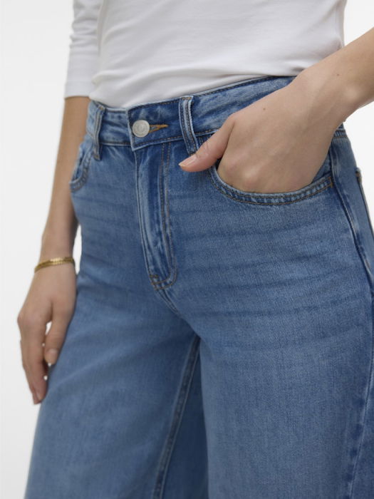 VERO MODA Женские Джинсы Medium Blue Denim Annet Wide Leg [4]
