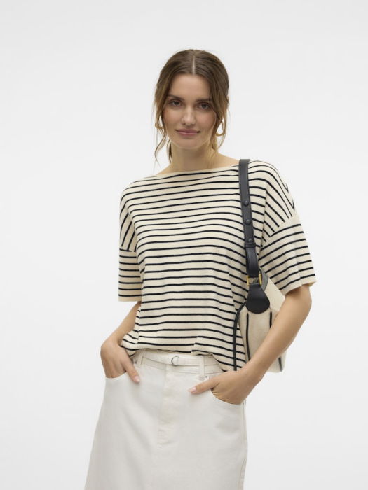 Vero Moda Pulover Cu Maneca Scurta Crem Regular Femei [2]