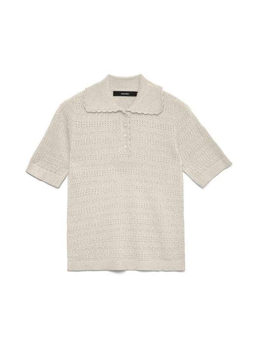 Женский Свитер С Коротким Рукавом Бежевый  [5]