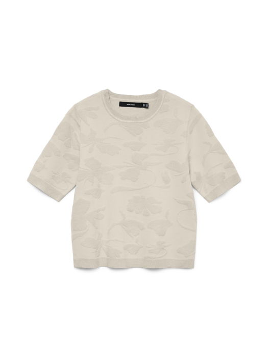 Pulover Cu Maneca Scurta Alb Femei [5]