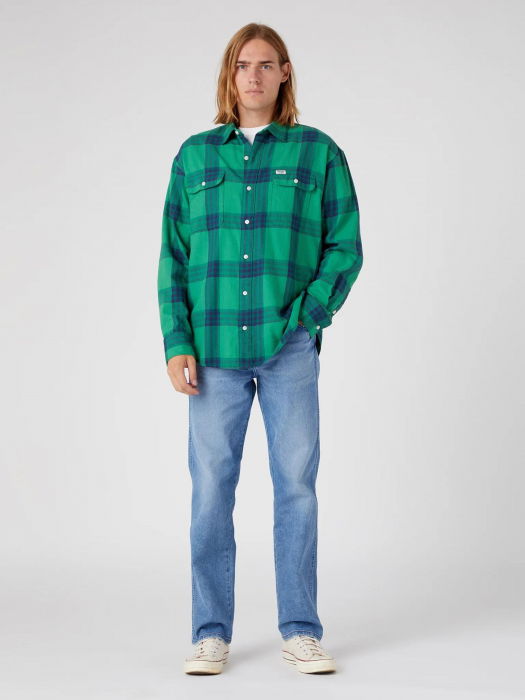 Wrangler Мужские Джинсы Синие FRONTIER Relaxed Straight [1]