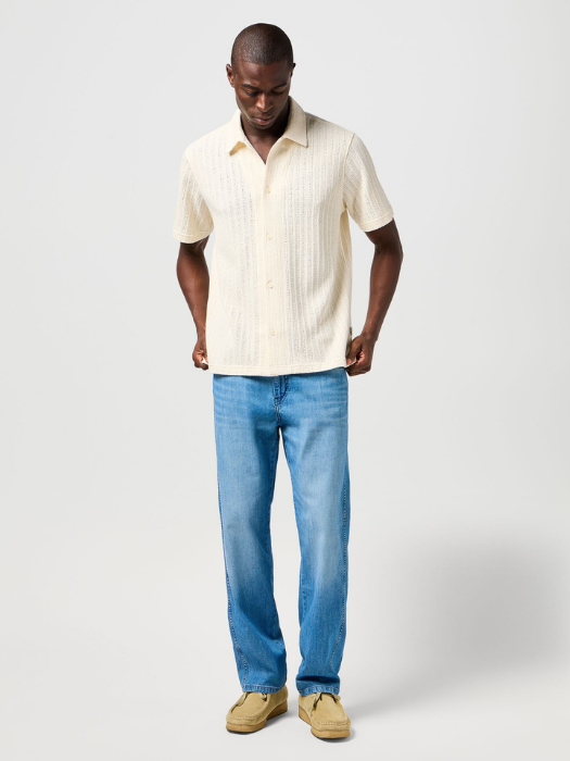 Wrangler Blugi Albastri Deschisi FRONTIER Relaxed Straight Barbati [5]