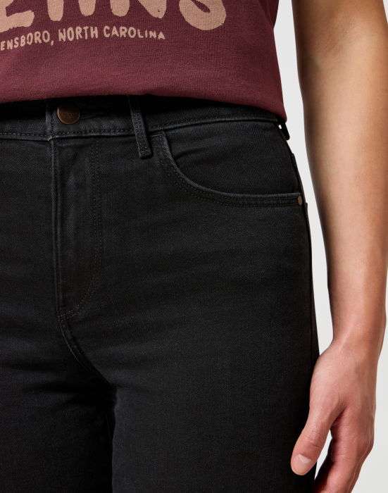 Wrangler Blugi Straight Negri Femei [4]