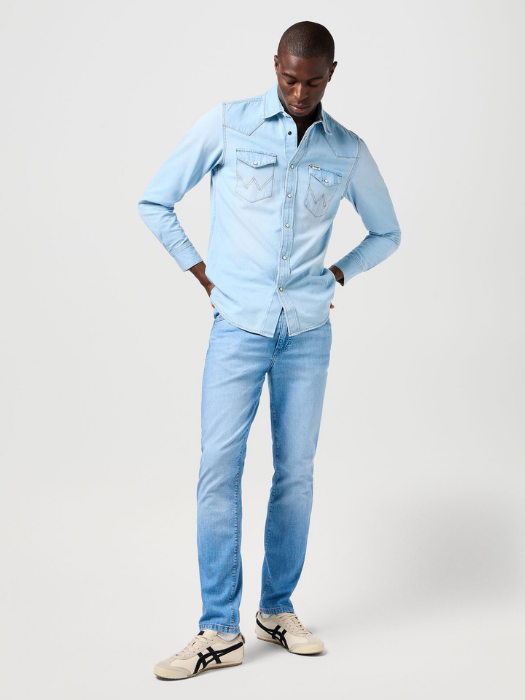 Wrangler Мужские Джинсы Светло-Синие LARSTON Slim Tapered [5]