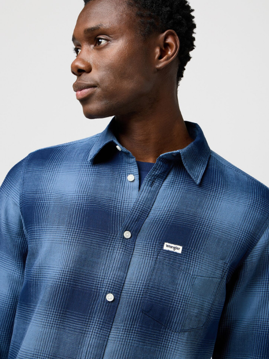 Wrangler Мужская Рубашка Темно-Синяя Regular [4]
