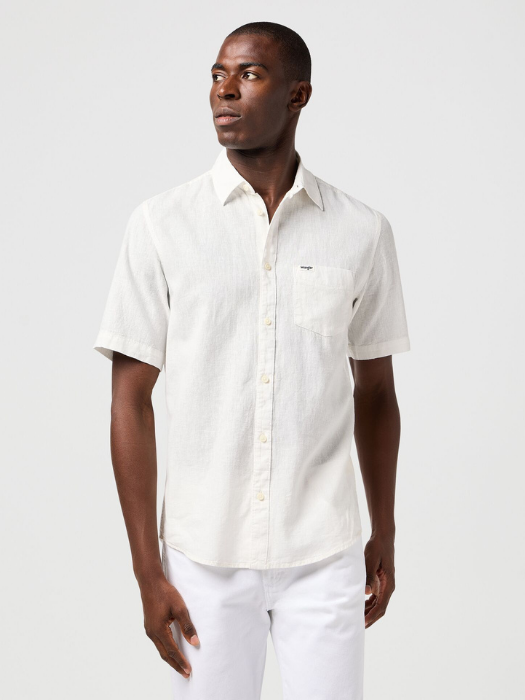 Wrangler Camasa Cu Maneca Scurta Alba Regular Barbati [2]