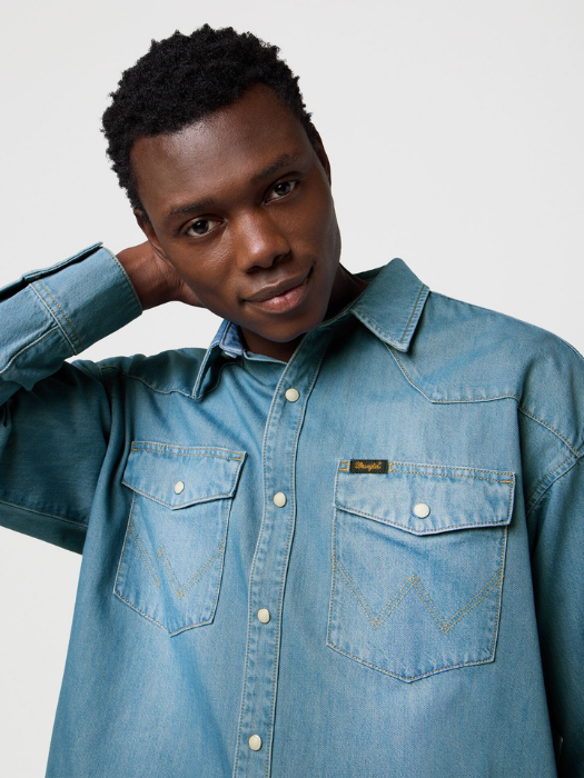 Wrangler Camasa Albastra Oversized Barbati [3]