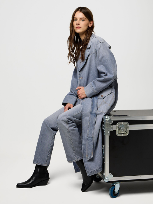 Wrangler Trench Albastru Deschis Relaxed Femei [3]