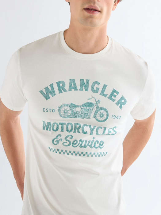 Wrangler Tricou Alb Regular Barbati [2]