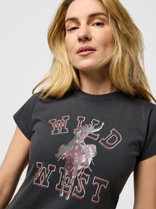 Wrangler Tricou Gri Inchis Slim Femei [4]