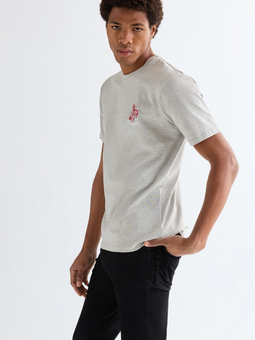 Wrangler Tricou Gri Deschis Regular Barbati [4]