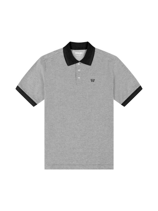 Wrangler Tricou Polo Gri Deschis Regular Barbati [6]