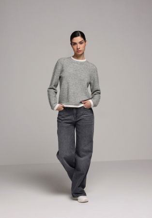 Wide Leg - Blugi Gri Inchis 970 BERRY Regular Femei