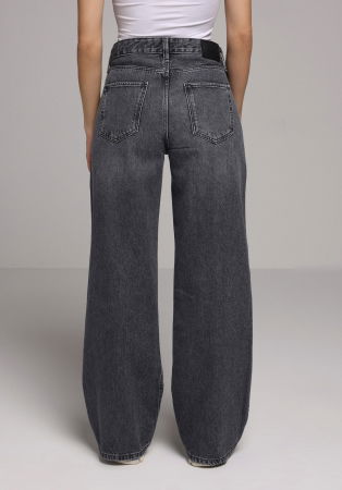 Wide Leg - Blugi Gri Inchis 970 BERRY Regular Femei