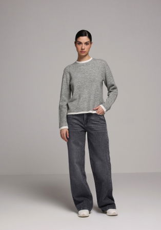 Wide Leg - Blugi Gri Inchis 970 BERRY Regular Femei