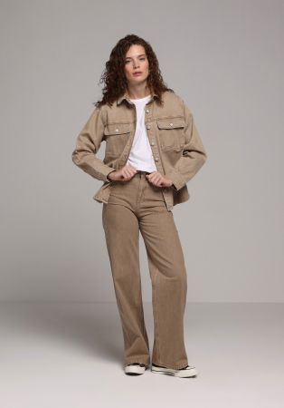 Wide Leg - Blugi Bej 970 BERRY Wide Leg Femei