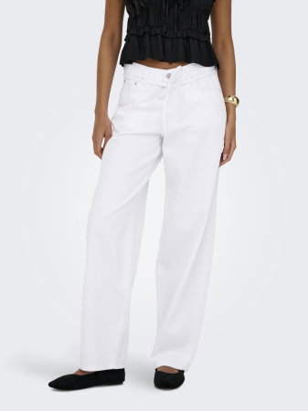 Baggy - Blugi Albi GIANNA Balloon Femei