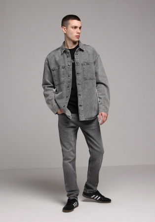 МУЖЧИНЫ - Мужские Джинсы Тёмные Серые 044 KARL Straight