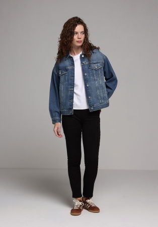 ЖЕНЩИНЫ - Женские Джинсы Чёрные 703 CARLA Slim