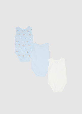 Body si Salopete - Body Maneca Scurta Light Blue Baieti 0-9 Luni