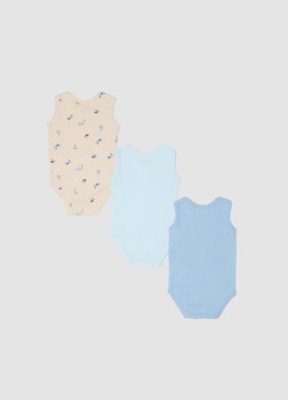BAIETI - Body Maneca Scurta Soft Chambray Baieti 0-9 Luni