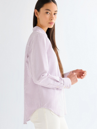 Camasi - Camasa Alb/Lila Regular Femei