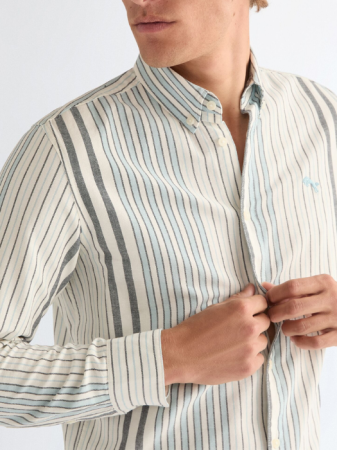 МУЖЧИНЫ - Мужская Рубашка Белая/Синяя Regular