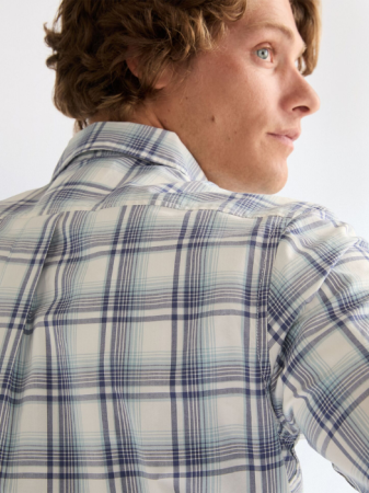 МУЖЧИНЫ - Мужская Рубашка Белая/Синяя Regular