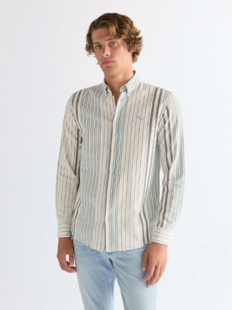 МУЖЧИНЫ - Мужская Рубашка Белая/Синяя Regular