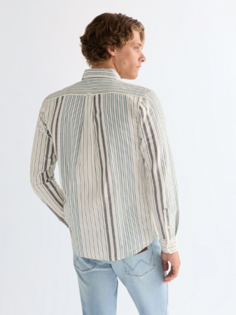 МУЖЧИНЫ - Мужская Рубашка Белая/Синяя Regular