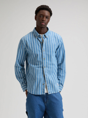 BARBATI - Camasa Alba/Mavi Relaxed Barbati