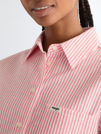 Camasi - Camasa Alba/Roz Regular Femei