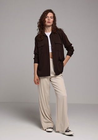 Рубашки - Женская Рубашка Коричневая