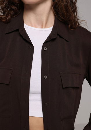 Рубашки - Женская Рубашка Коричневая
