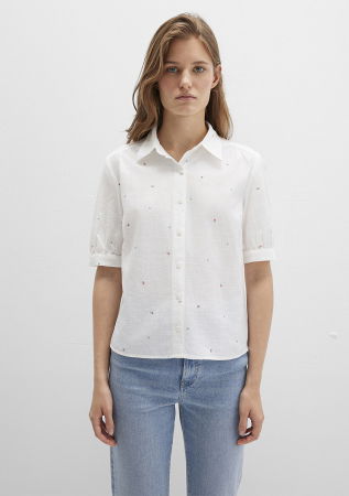 ЖЕНЩИНЫ - Женская Рубашка С Коротким Рукавом Белая 