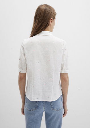 ЖЕНЩИНЫ - Женская Рубашка С Коротким Рукавом Белая 