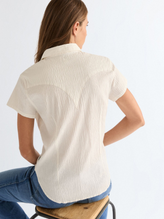 FEMEI - Camasa Cu Maneca Scurta Crem Slim Femei