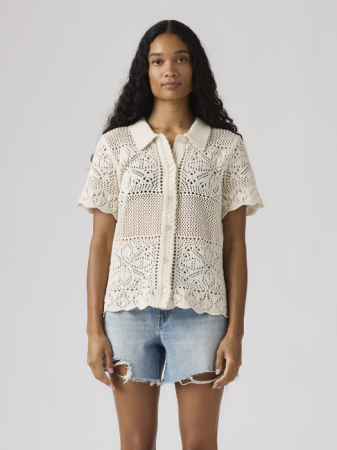 Camasi - Camasa Cu Maneca Scurta Crem Regular Femei