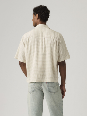 Camasi - Camasa Cu Maneca Scurta Crem Relaxed Barbati