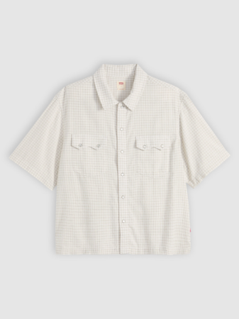 Camasi - Camasa Cu Maneca Scurta Crem Relaxed Barbati