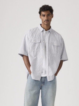 Camasi - Camasa Cu Maneca Scurta Gri Loose Barbati