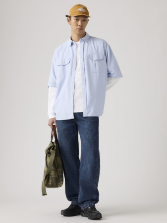 IMBRACAMINTE - Camasa Cu Maneca Scurta Mavi Loose Barbati