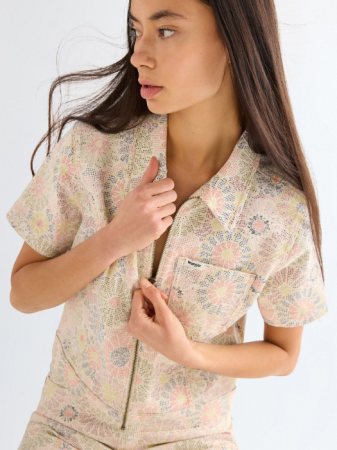 Camasi - Camasa Cu Maneca Scurta Multicolor Slim Femei