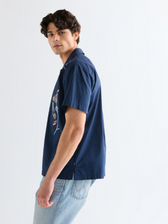 Camasi - Camasa Cu Maneca Scurta Navy Relaxed Barbati