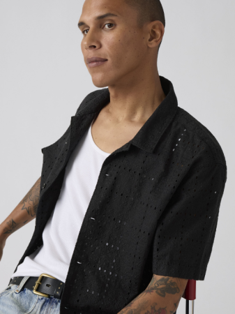 Camasi - Camasa Cu Maneca Scurta Neagra Regular Barbati