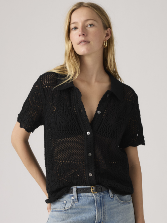 Camasi - Camasa Cu Maneca Scurta Neagra Regular Femei