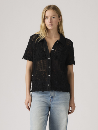 Camasi - Camasa Cu Maneca Scurta Neagra Regular Femei