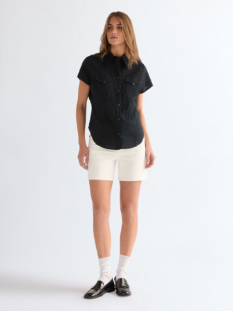 FEMEI - Camasa Cu Maneca Scurta Neagra Slim Femei