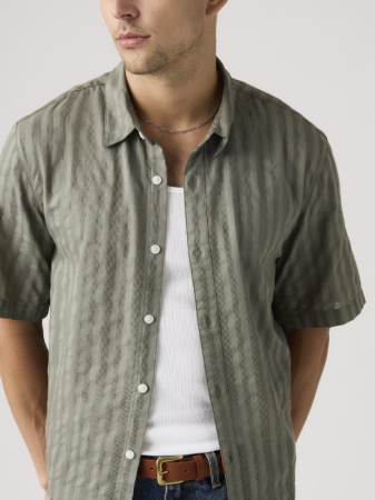 Camasi - Camasa Cu Maneca Scurta Olive Relaxed Barbati