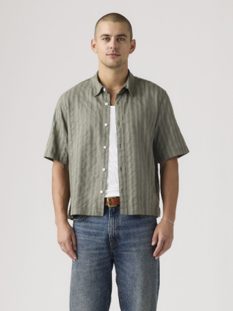 Camasi - Camasa Cu Maneca Scurta Olive Relaxed Barbati